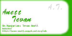 anett tevan business card